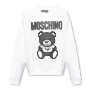 Moschino Sweatshirt med logotyp White, Herr