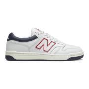New Balance Vita/Marinblå Läder Sneakers White, Herr