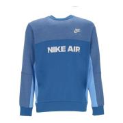 Nike Air Brushed-Back Crewneck Sweatshirt Blue, Herr