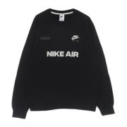 Nike Air Brushed-Back Crewneck Sweatshirt Black, Herr