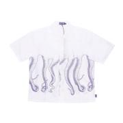 Octopus Short Sleeve Shirts White, Herr