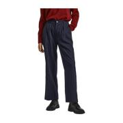 Pepe Jeans Leather Trousers Blue, Dam
