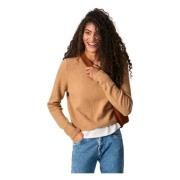 Pepe Jeans Round-neck Knitwear Brown, Dam