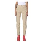 Pinko Slim-fit Denim Byxor Beige, Dam