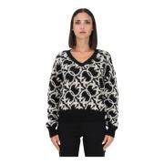 PINKO V-neck Knitwear Black, Dam