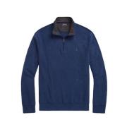 Polo Ralph Lauren Heather Demi-Zip Polo Sweatshirt Blue, Herr