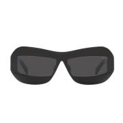Prada Solglasögon med oregelbunden form i svart med mörkgrå linser Bla...