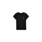 Ralph Lauren Svart Bomull Jersey T-Shirt - Storlek M Black, Dam