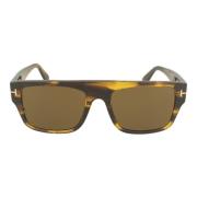 Tom Ford Rektangulära solglasögon, Dunning-02 FT 907 Brown, Herr