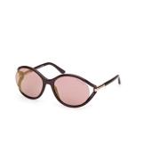 Tom Ford Gradient Solglasögon i Blankt Mörkbrunt Brown, Unisex