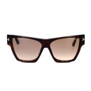 Tom Ford Geometriska solglasögon med klassisk stil Brown, Unisex