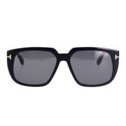 Tom Ford Fyrkantiga solglasögon med grå röklinser Black, Unisex
