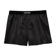 Tom Ford Silkesklassisk Boxer med Sammet Midjeband Black, Herr