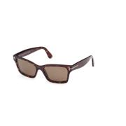 Tom Ford Mörk Havana Brun Polariserade Solglasögon Brown, Unisex