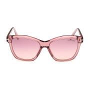 Tom Ford Transparent Fyrkantig Solglasögon Pink, Dam