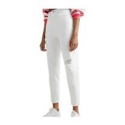 Tommy Hilfiger Mom Jean UHR Denim Byxor White, Dam