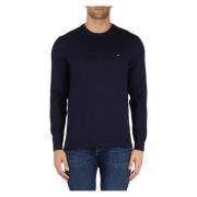 Tommy Hilfiger Bomull och Cashmere Crewneck Sweater Blue, Herr