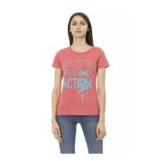 Trussardi Rosa Tryckt T-Shirt för Kvinnor Pink, Dam