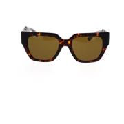 Versace Modiga fyrkantiga solglasögon med stickade armar Brown, Unisex