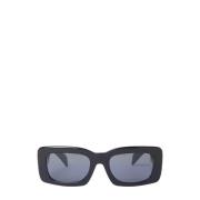 Versace Rektangulära solglasögon med logoplakett Black, Unisex