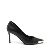 Versace Svarta platta skor med gyllene spets Black, Dam
