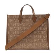 Versace Shopper väska med logotyp Brown, Herr