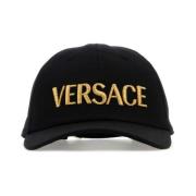 Versace Svart bomull baseballkeps Black, Herr