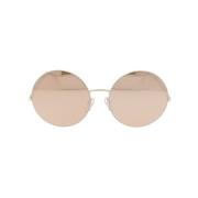 Victoria Beckham Höj din stil med Supra Round solglasögon Beige, Dam