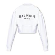 Balmain Sweatshirt med logotyp White, Dam