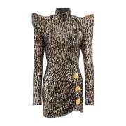 Balmain Structured dress with sequin embroidery Yellow, Dam