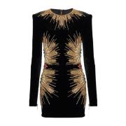 Balmain Dress with pearl and sequin embroidery Black, Dam