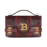 Balmain B-Buzz 24 Karung leather bag Red, Dam