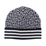 Balmain Monogram Ull Beanie Black, Dam