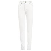 Balmain Högmidjade jeans för kvinnor med monogram B White, Herr