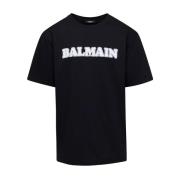Balmain Retro Flock T-Shirt - Svart Black, Herr