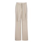 Balmain Lediga linnebyxor Beige, Herr