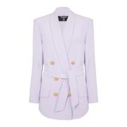 Balmain Crepejacka med sjalkrage Purple, Dam