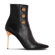 Balmain Leather Roni ankle boots Black, Dam