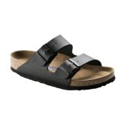 Birkenstock Svarta Sandaler med Dubbel Spänne och Kork Sula Black, Her...