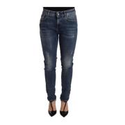 Dolce & Gabbana Blå Tvätt Skinny Denim Stretch Jeans Blue, Dam