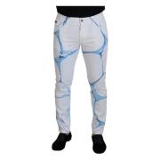 Dolce & Gabbana Vit Blå Denim Skinny Fit Jeans White, Herr