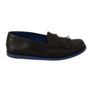 Dolce & Gabbana Svarta Läder Tassel Slip On Loafers Black, Herr