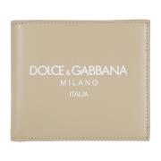 Dolce & Gabbana Lyxig Läderplånbok för Män Beige, Herr