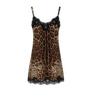 Dolce & Gabbana Leopard-Print Stretch Camisole Brown, Dam