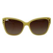 Dolce & Gabbana Gula Acetatram Stjärnor Solglasögon Yellow, Dam