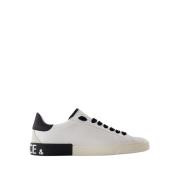 Dolce & Gabbana Portofino Sneakers - Läder - Svart/Vit White, Herr