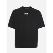 Dolce & Gabbana Svarta T-shirts och Polos med Logo Patch Black, Herr