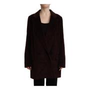 Dolce & Gabbana Bordeaux Corduroy Oversized Blazer Jacka Red, Dam