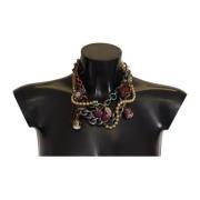 Dolce & Gabbana Sicily Halsband med Multifärgade Kristaller Yellow, Da...