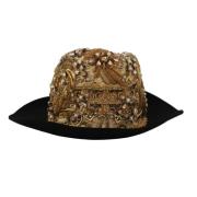 Dolce & Gabbana Lyxig Broderad Fedora Hatt Multicolor, Dam